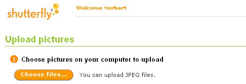 Hochladen bei Shutterfly